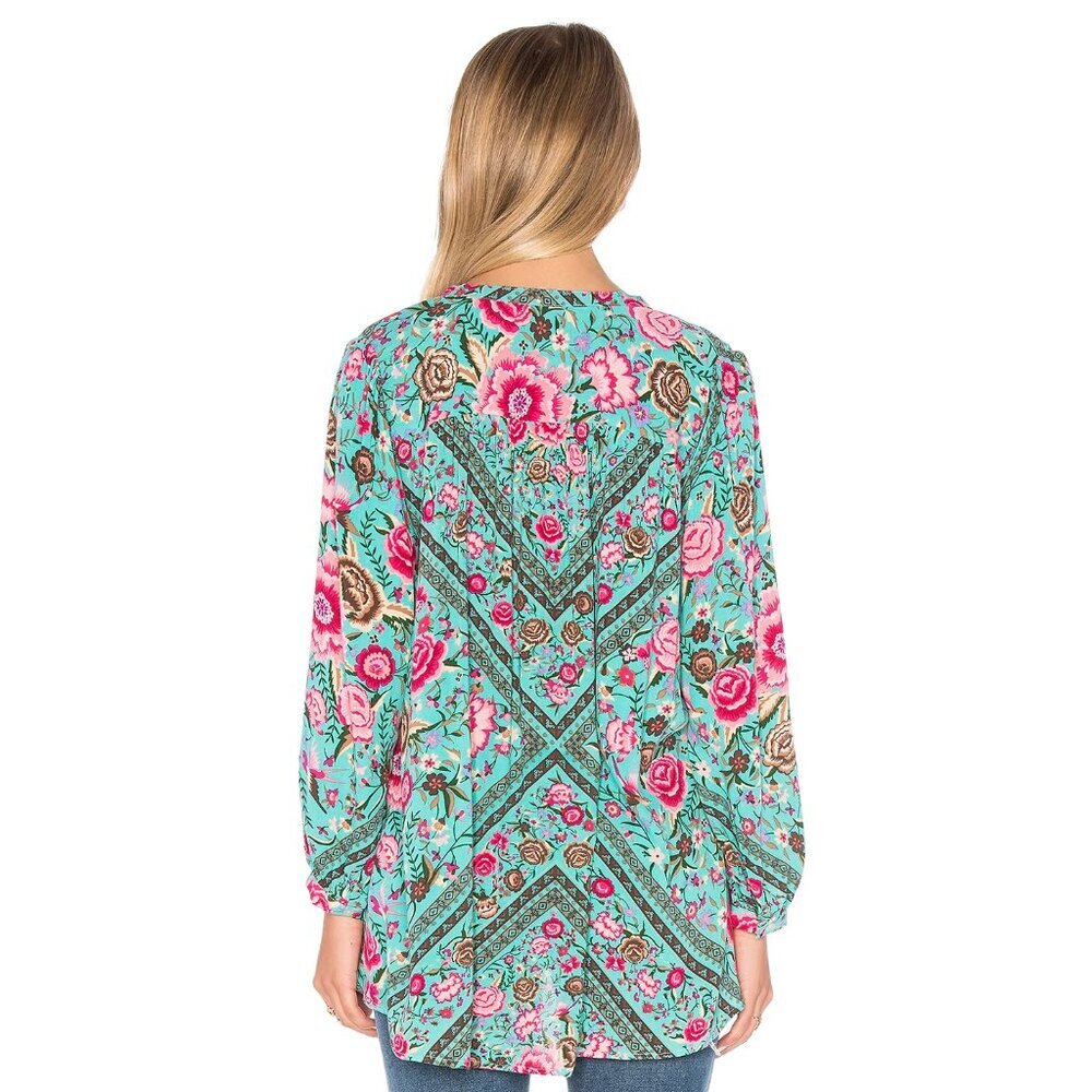 Spell & the Gypsy Collective Babushka Turquoise Blouse Shorts Set XS - Picture 5 of 16